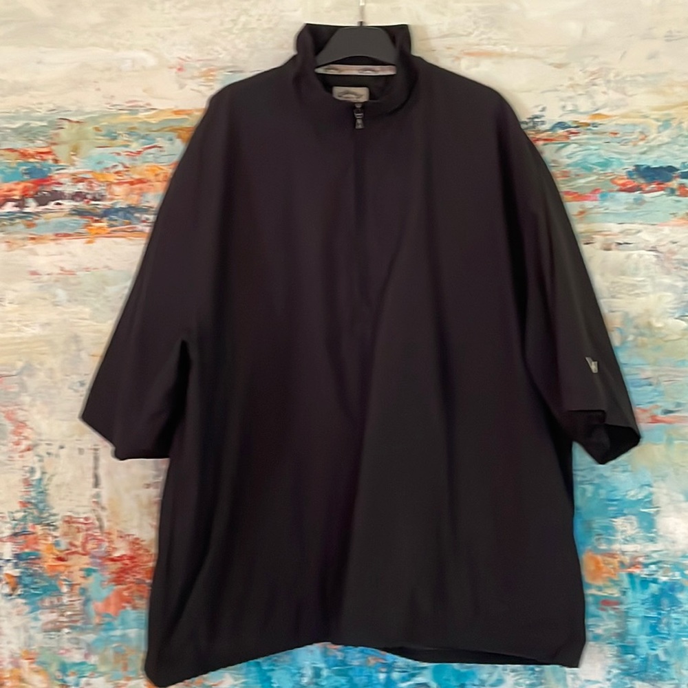 Callaway Short Sleeve Golf Jacket Lined Drawstring Waist Side Pockets Black L